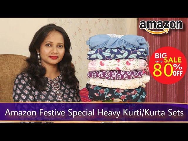 Amazon Festive Special Kurti/Kurta Palazzo Dupatta Set Haul | Ranjana R