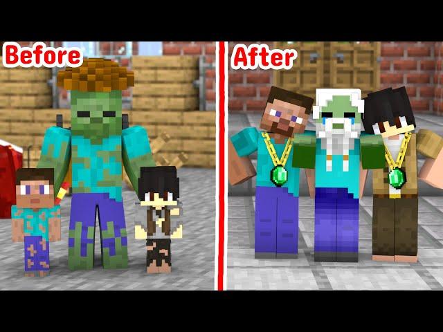 Zombie Boy And 2 Beggar Babies - Minecraft Animation