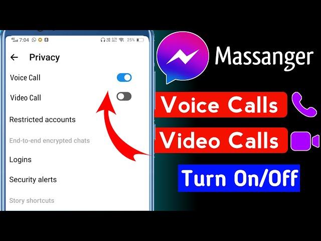 how to turn off voice and video call on facebook massanger | messenger me call kaise band kare