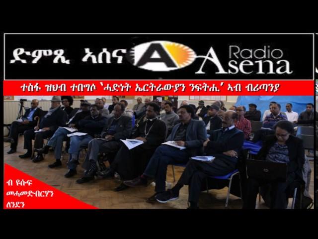 Voice of Assenna: ተስፋ ዝህብ ተበግሶ ‘ሓድነት ኤርትራውያን ንፍትሒ’ ኣብ ብሪጣንያ