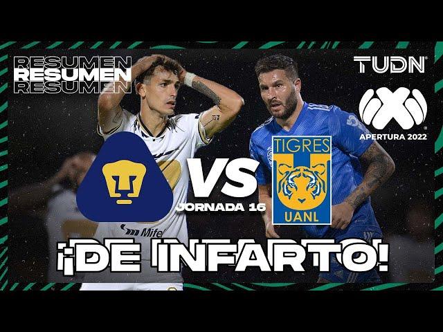 Resumen | Pumas UNAM 1 - 1 Tigres UANL | Liga MX - Clausura 2022  - Jornada 16 | TUDN México