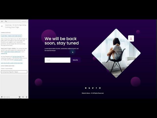 Add a coming soon page with Divi Den Pro theme builder