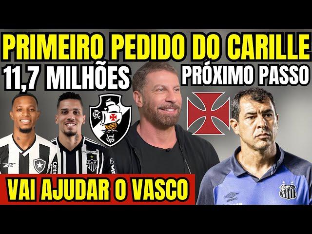 AGORA! PRIMEIRO PEDIDO DE CARILLE COMO TÉCNICO DO VASCO! NEGOCIAÇÃO MILIONÁRIA AJUDANDO O GIGANTE!