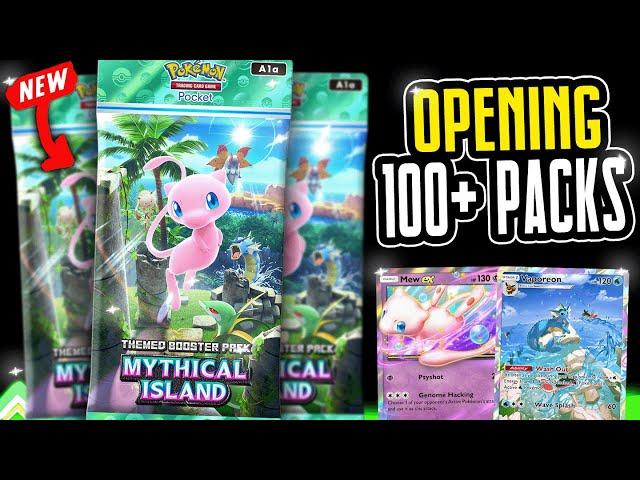 Opening 100+ Packs in the NEW Pokémon Pocket Set - Mythical Island!