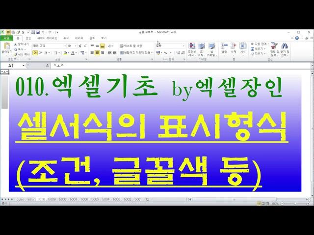 010.엑셀기초 셀서식의 표시형식(기타,조건,글자색,전화번호,핸드폰,주민등록번호,갖은자)