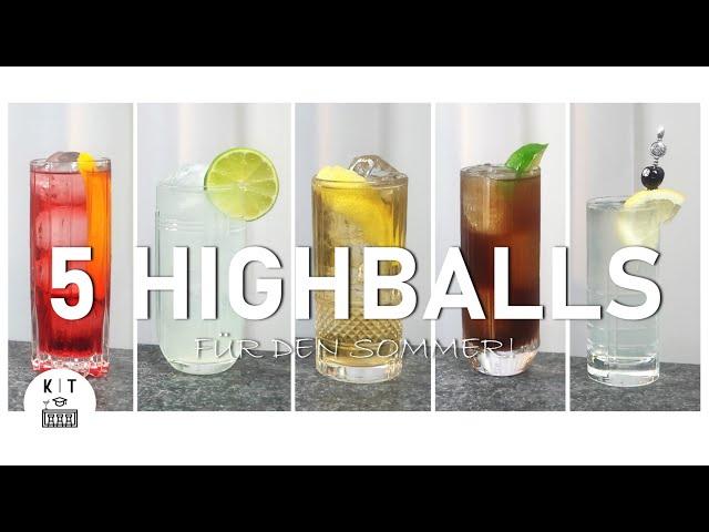 5 Longdrinks für den Sommer - Frische, einfache Highballs mit 5 verschiedenen Spirituosen