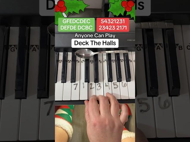 Deck the Halls Piano Easy Tutorial ️ #piano #pianotutorial #christmas