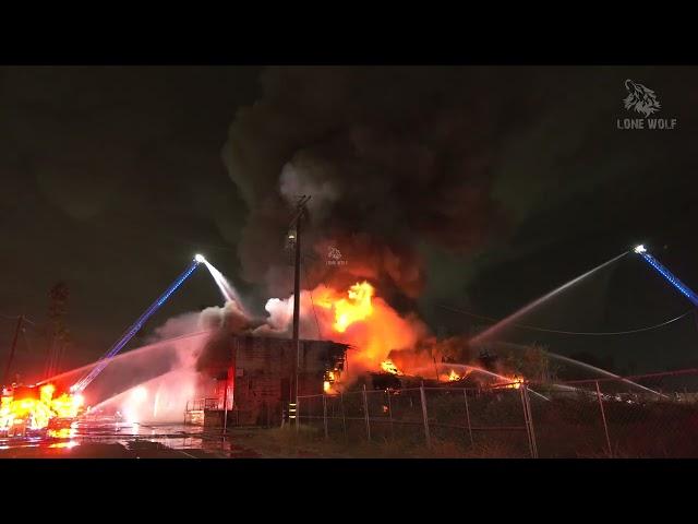 Hyper lapse of Massive Fire that Destroyed A Historic Packing house.