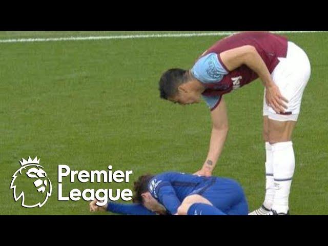 Fabian Balbuena receives red card for foul on Ben Chilwell | Premier League | NBC Sports