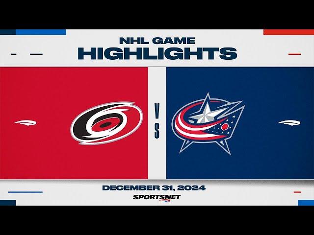 NHL Highlights | Hurricanes vs. Blue Jackets - December 31, 2024