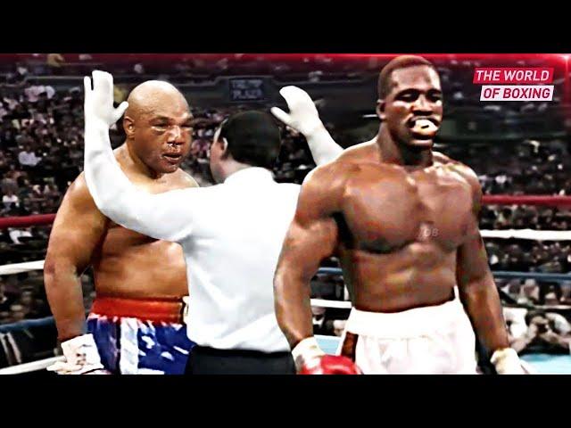 Brutal fight between George Foreman and Evander Holyfield