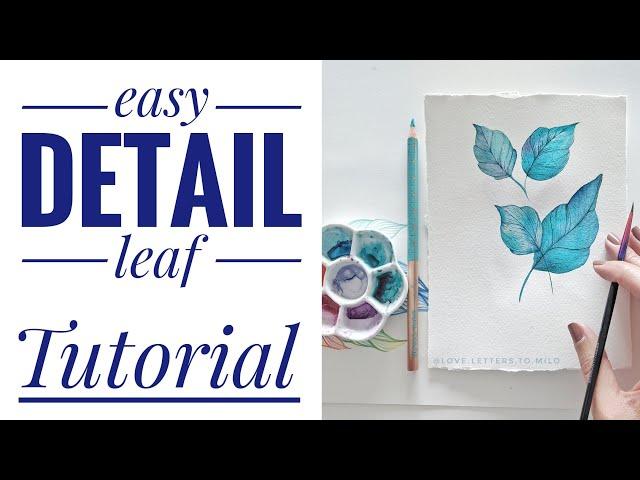 How to Paint EASY Leaves in watercolor using wet on wet technique - Real time video