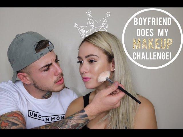 BOYFRIEND DOES MY MAKEUP CHALLENGE!