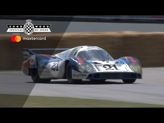 Stunning Porsche 917 flies up Goodwood hill with Derek Bell