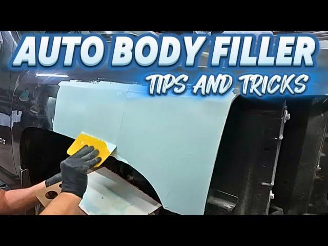 How to properly use auto body filler (bondo) for dent repair. mix, apply, and block to perfection!