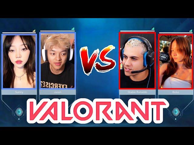 Jason & Sunny VS Stable Ronaldo & His Girlfriend 2v2 Valorant!