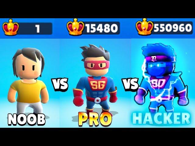 NOOB  vs PRO ‍️ vs HACKER ️ sur Stumble Guys