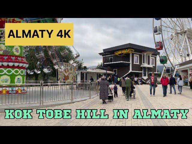 Kok Tobe Hill in Almaty | Walking Tour 4k 60fps | Almaty City