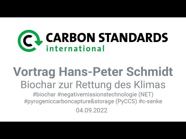 Hans-Peter Schmidt, Ithaka Institute "Biochar zur Rettung des Klimas"