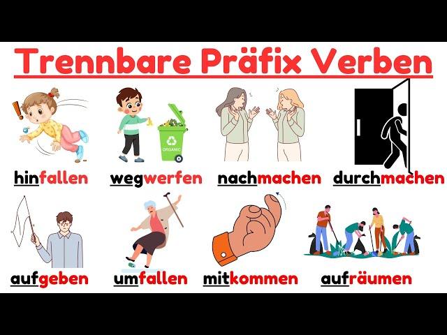 Deutsch Lernen Mit Spaß: A1-B2 Wichtige Wortschatz | Trennbare Präfix Verben | Extra Deutsch 2