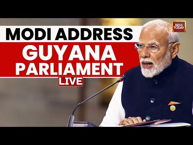 PM Modi Speech Live From Guyana Parliament |pm Modi Addresses Special Session Of Guyanese Parliament