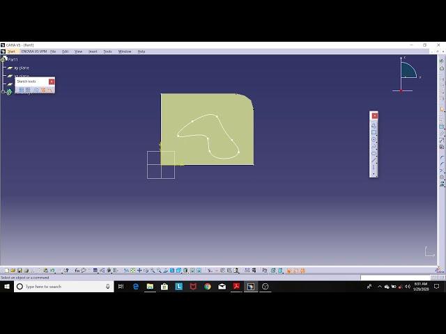 19. Wireframe and Surface Tutorial Catia V5: Creating Projections