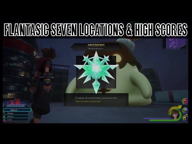 Kingdom Hearts 3 Flantastic Seven Locations & High Scores - Orichalcum+ (Flanmeister Trophy Guide)