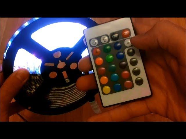 Unboxing and Review 5M 5050 RGB 300 SMD LED Strip Lights with remote Controller