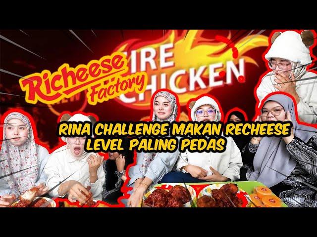 RINA DAN AISYAH  MUKBANG MAKAN AYAM RECHEESE LEVEL 4!!! RINA SESAK NAFAS KEPEDASAN!!!