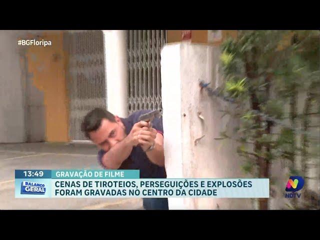 Produção cinematográfica agita centro de Florianópolis com cenas de ação e explosões