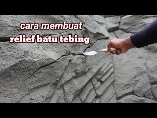 cara membuat relief batu tebing #artificialrock