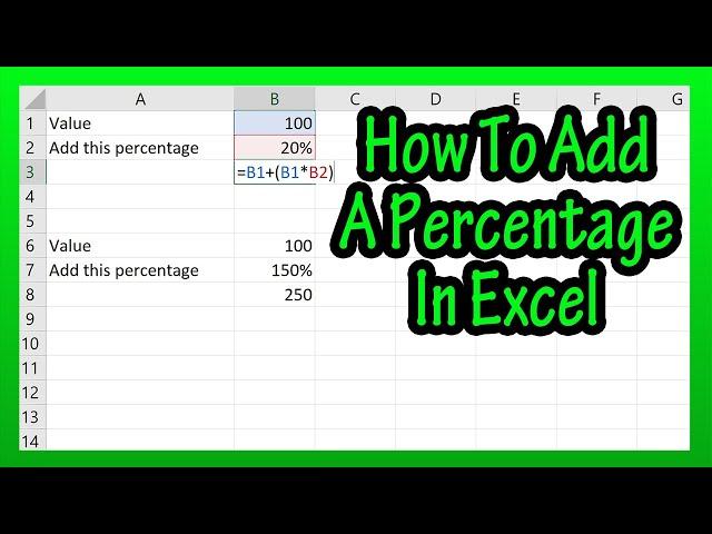 How To Add A Percentage (Percent) To A Number In Excel Spreadsheet Explained