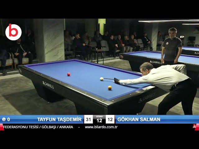 TAYFUN TAŞDEMİR vs GÖKHAN SALMAN | 3 Cushion Billiards FBN BILLIARD CUP SEMİ FİNAL !!  / BURSA