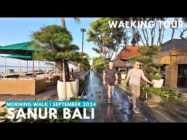 Morning Sunrise Walk at Sanur Bali Beachfront Sunny Perfect Weather | Walking Tour Bali Today 