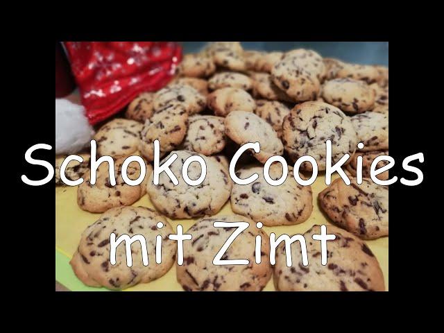 Weihnachtskekse | Schoko Cookies mit Zimt | Einfache Chocolate Chip Cookies selber backen