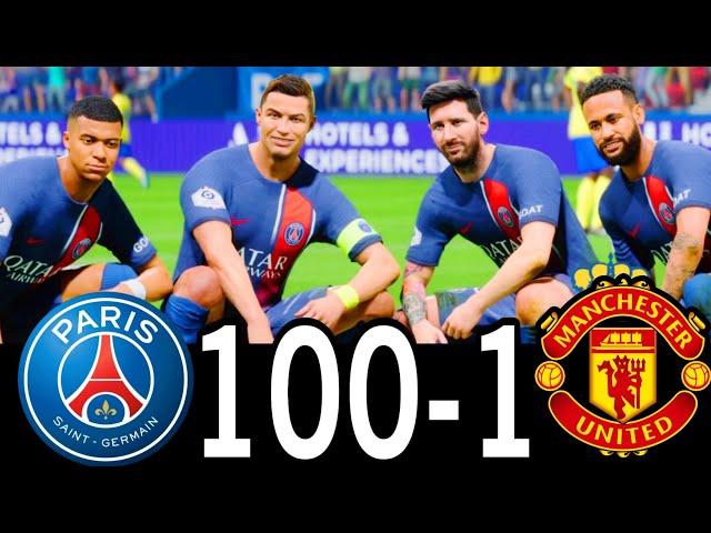 FC 24- MESSI RONALDO NEYMAR & MBAPPE | ALL STARS | PSG 100-1 MANCHESTER UNITED #fc25