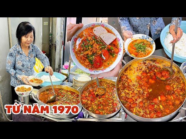 Bun Rieu Secret: 55 years selling shrimp bun rieu—two pots gone daily!