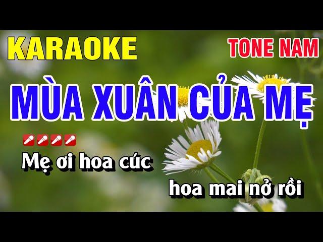 Karaoke Mùa Xuân Của Mẹ Tone Nam Nhạc Sống | Nguyễn Linh