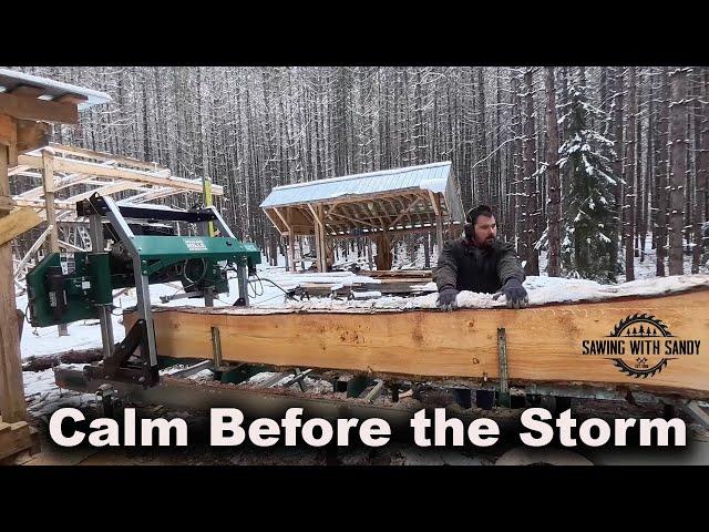 Sawmill Shed Build (Ep. 19) - Sawing Rafters Before a HUGE Winter Storm Buries Everything