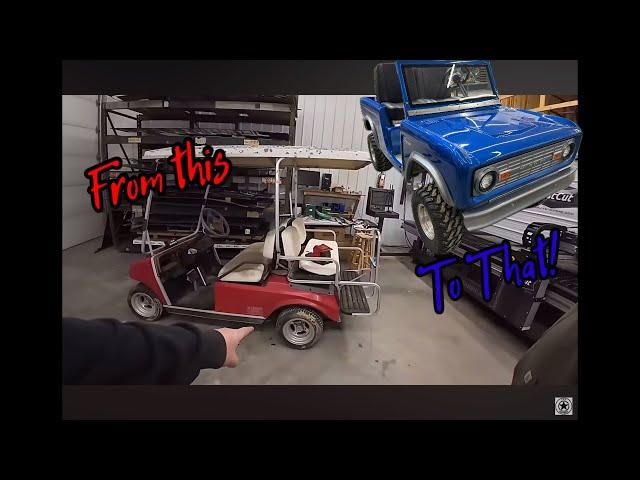 Free abandoned junk golf cart from @letsdig18 gets a new life as a wild Ford Bronco