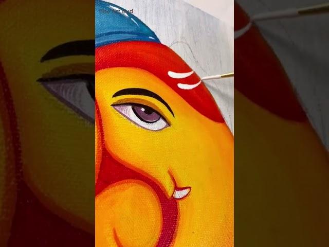 Ganesha Acrylic painting on canvas #shorts #youtubeshorts #youtubevideo #acrylicpainting #youtube