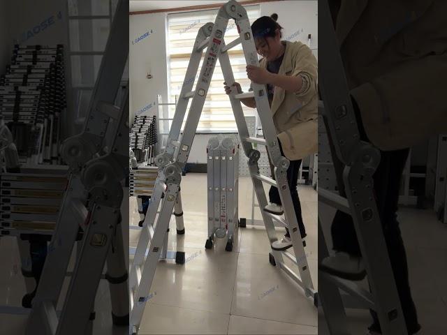 How to use aluminum multi-purpose folding ladder?