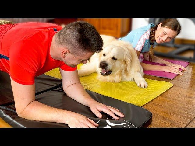 The Funniest Workout with the Golden Retriever!