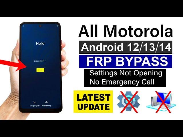 All Moto Phone FRP Lock/Google Account Bypass Android 12/13/14 ( Without PC)