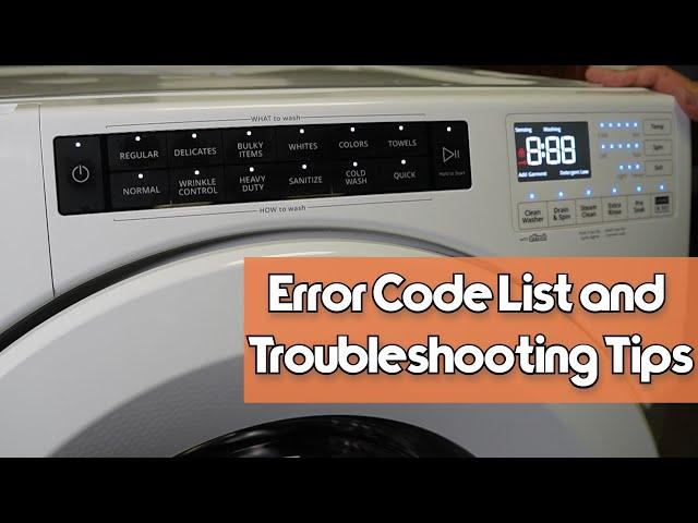 Whirlpool Front Load Washer: Error Codes, and Troubleshooting Mode & Diagnostics