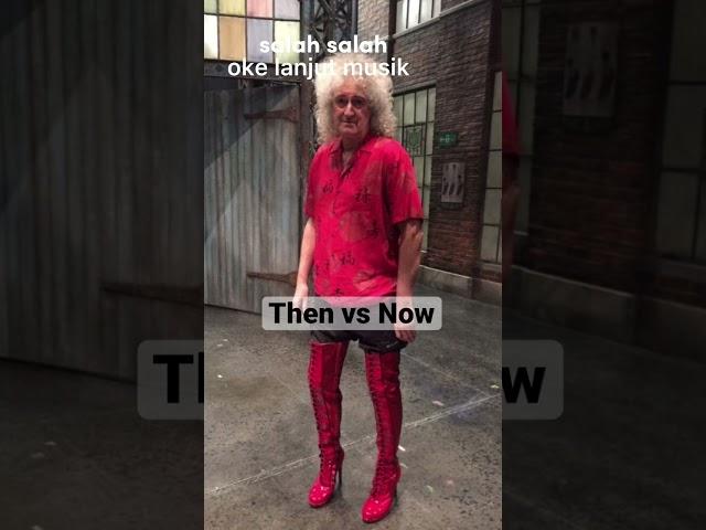 Brian May Queen, Then vs Now #queen #brianmay #shorts #short #bohemianrhapsody #metal #metalhead