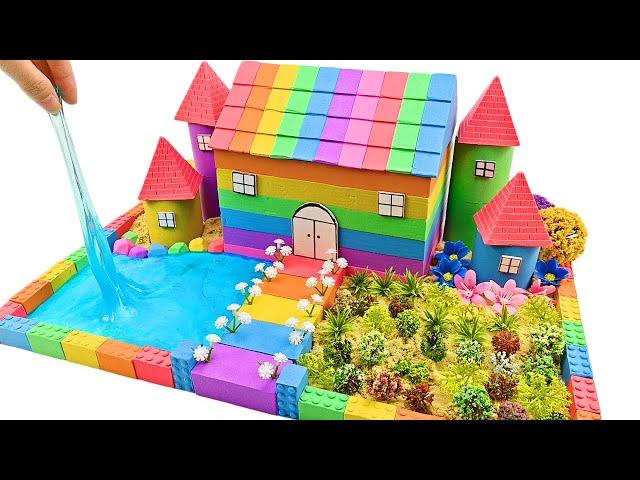 DIY How To Make Rainbow House has Gardens and Pools from Kinetic Sand #3 Zic Zic