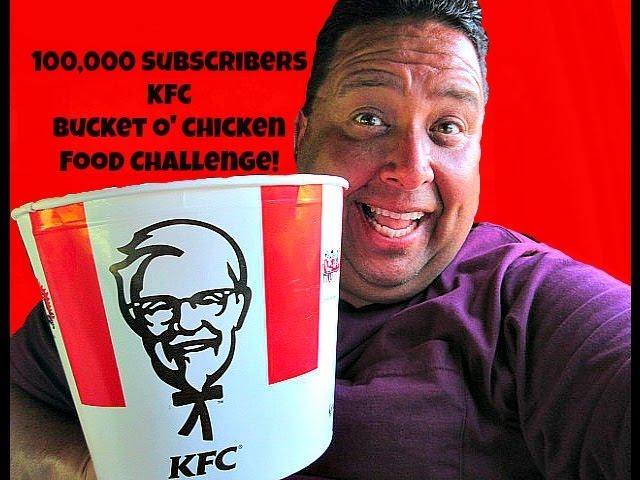 100,000 Subscribers KFC Bucket O' Chicken Food Challenge!