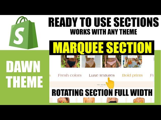 Marquee section Shopify | Works with any theme | Fully customizable | Dawn theme