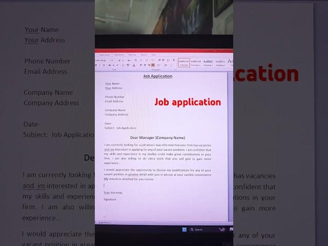 job application letter for company #job #viral